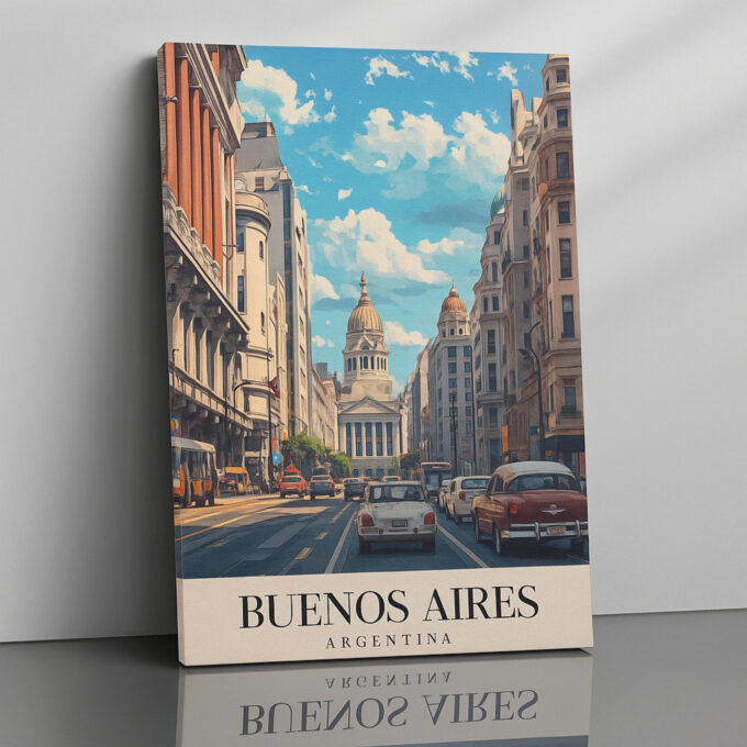 Buenos Aires Argentina Canvas Wall Art – Urban Cityscape Print for Contemporary Home & Office Decor