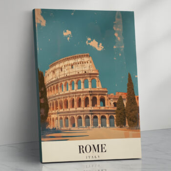 Rome Italy Canvas Wall Art – Premium Colosseum Print for Living Room & Office Decor