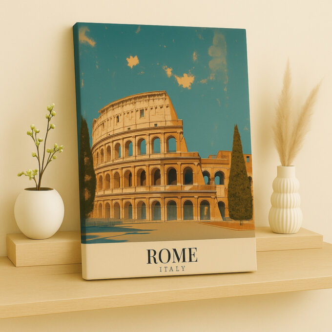 Rome Italy Canvas Wall Art – Premium Colosseum Print for Living Room & Office Decor - Image 2