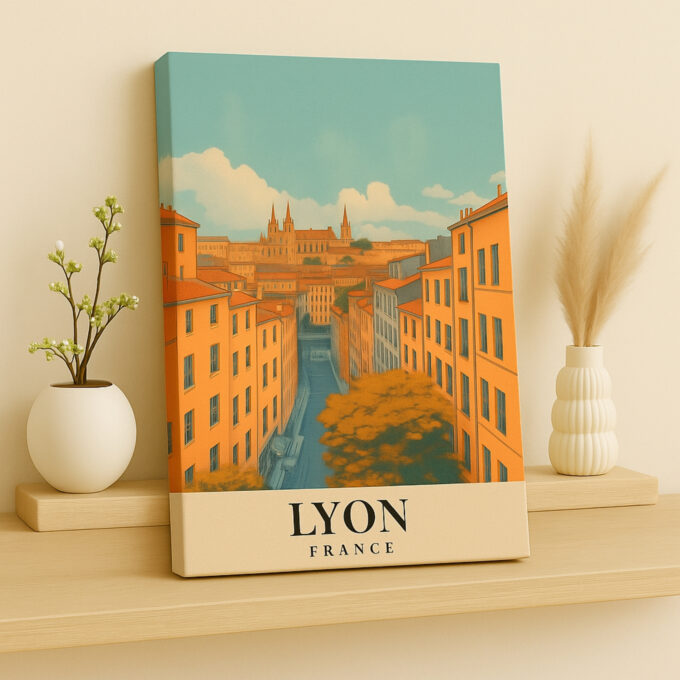 Lyon France City View Canvas Wall Art – Historic European Street Print - Image 2