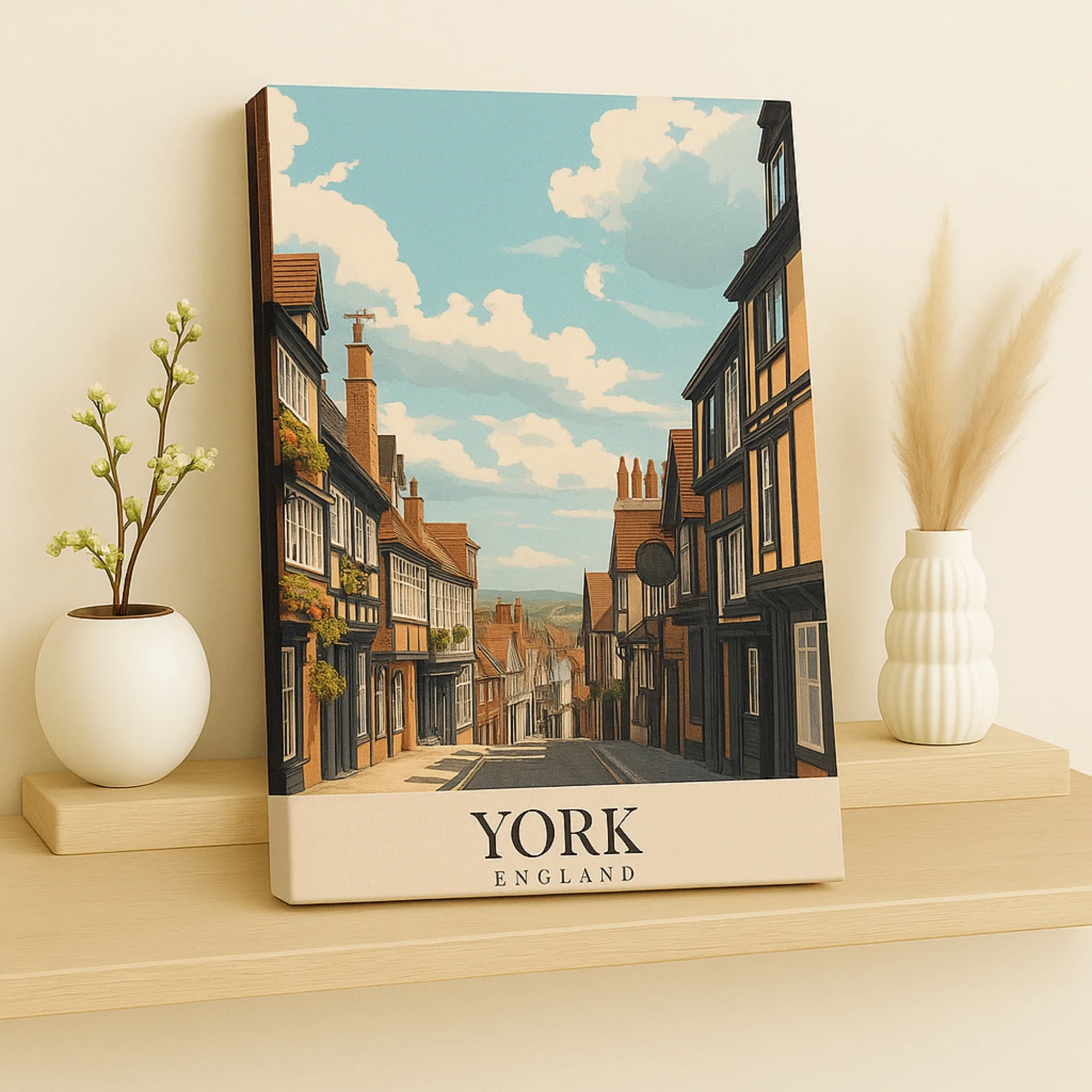 Canvas Print of York England – Historic Street Wall Art | Artfy - Image 2