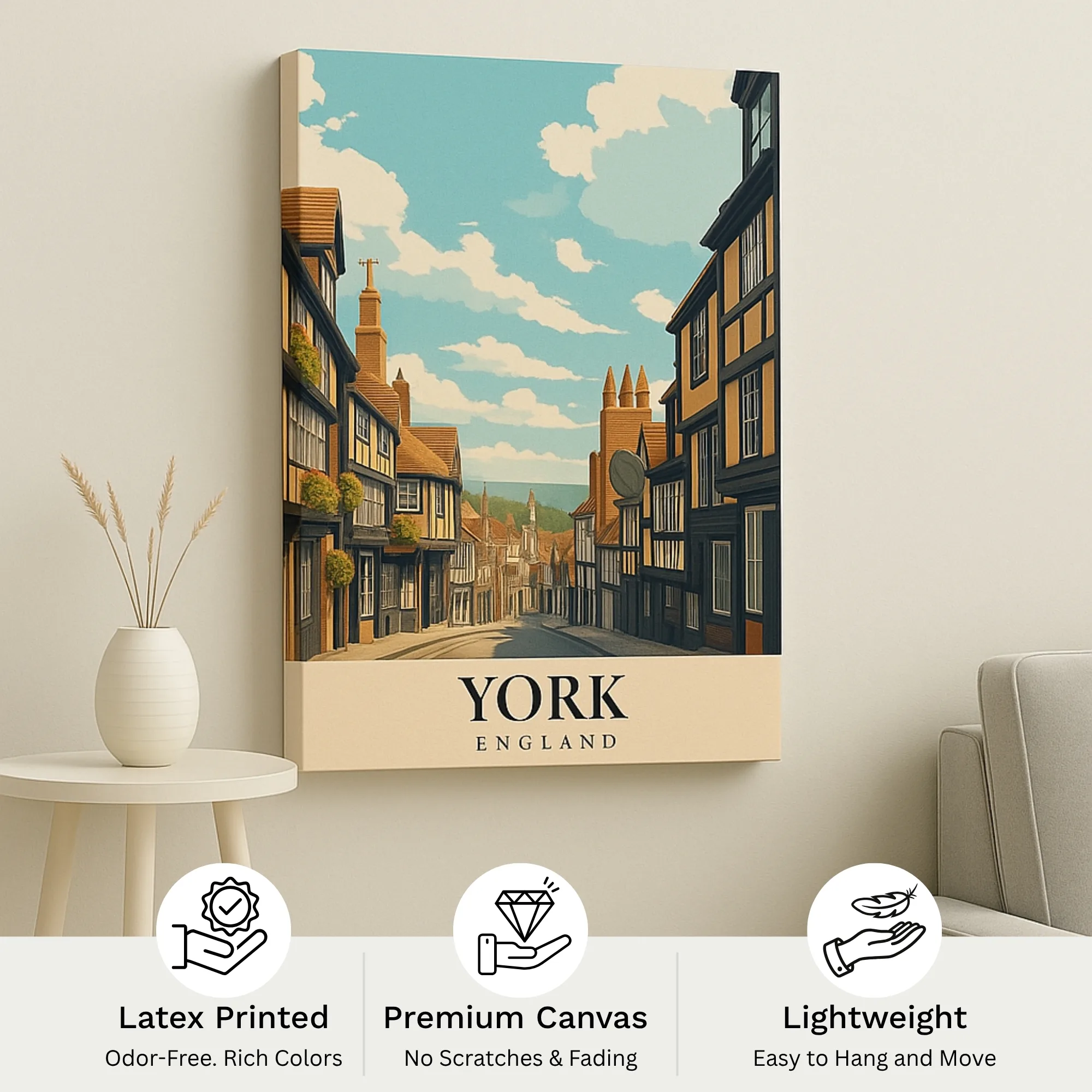 Canvas Print of York England – Historic Street Wall Art | Artfy - Image 4