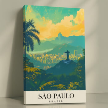 São Paulo Brazil Cityscape Canvas Wall Art – Vibrant Urban Jungle Print