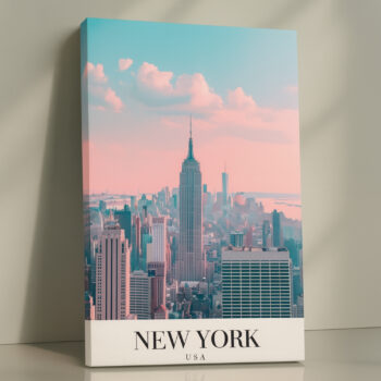 New York Skyline Canvas Wall Art – Empire State Building Cityscape Print