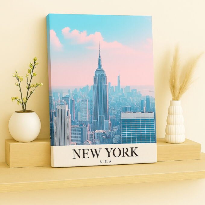New York Skyline Canvas Wall Art – Empire State Building Cityscape Print - Image 3