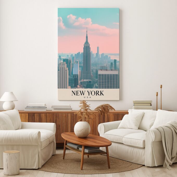 New York Skyline Canvas Wall Art – Empire State Building Cityscape Print - Image 2
