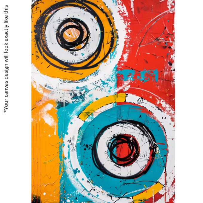 Orbit of Emotion – Colorful Abstract Circular Canvas Wall Art - Image 5