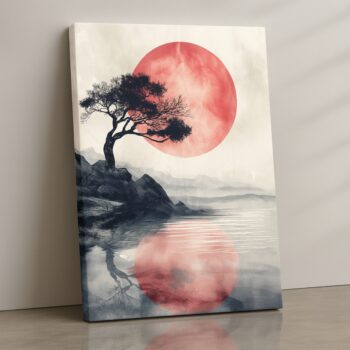 Solstice Tranquil Minimalist Tree Canvas