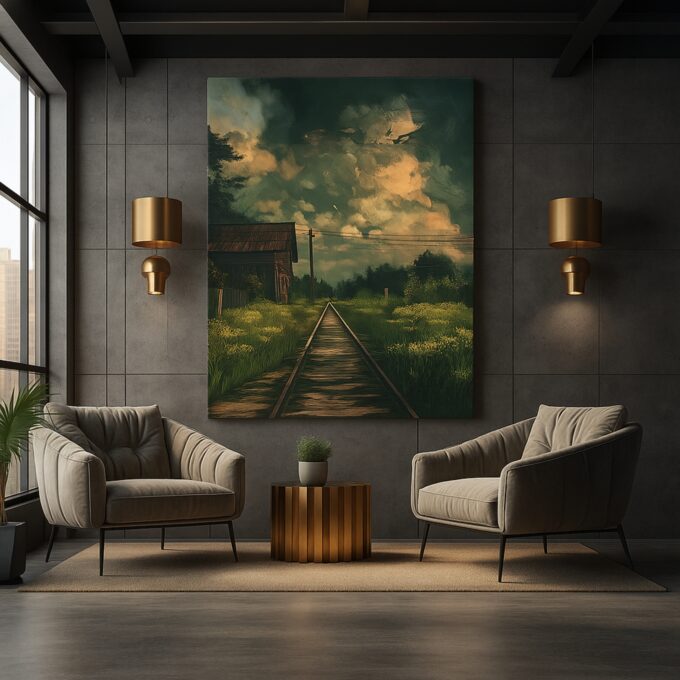 Rustwood Passage Rural Railroad Canvas - Image 3