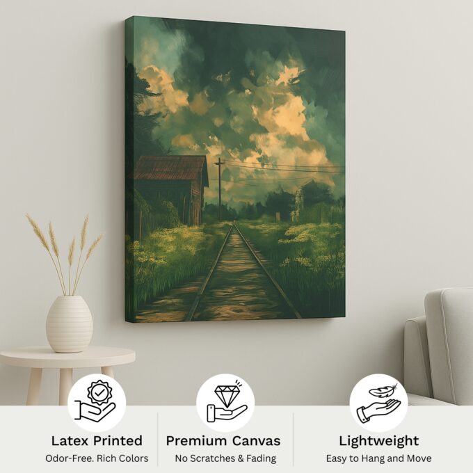 Rustwood Passage Rural Railroad Canvas - Image 4