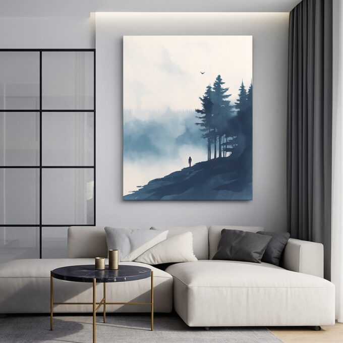 Solitude Pines Misty Forest Canvas - Image 2