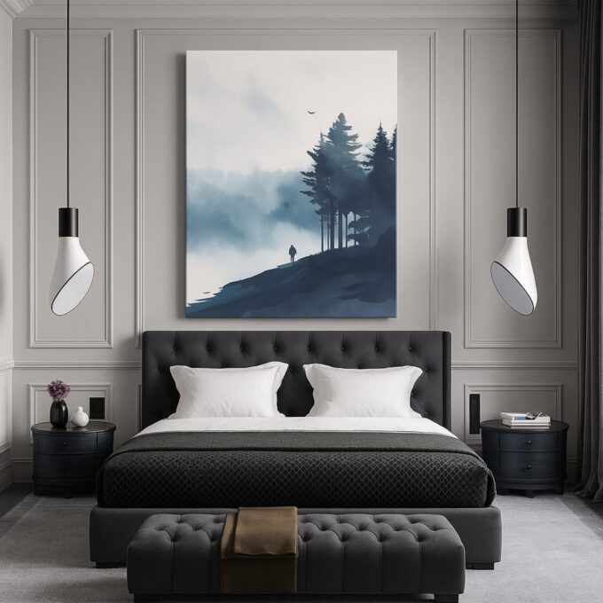 Solitude Pines Misty Forest Canvas - Image 3