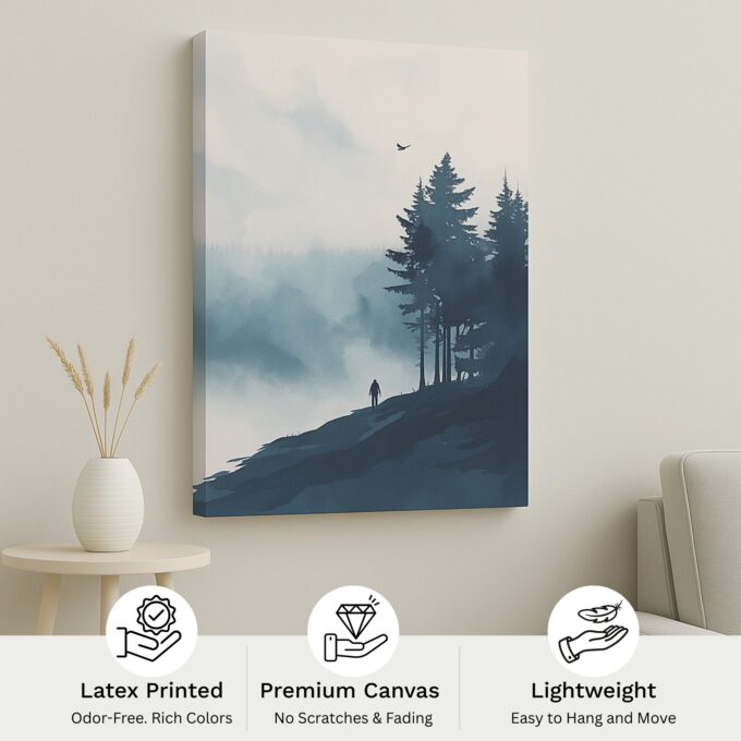 Solitude Pines Misty Forest Canvas - Image 4