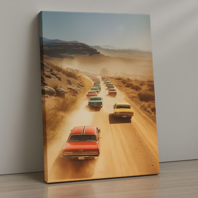 Celestial Bloom Desert Car Rally Canvas