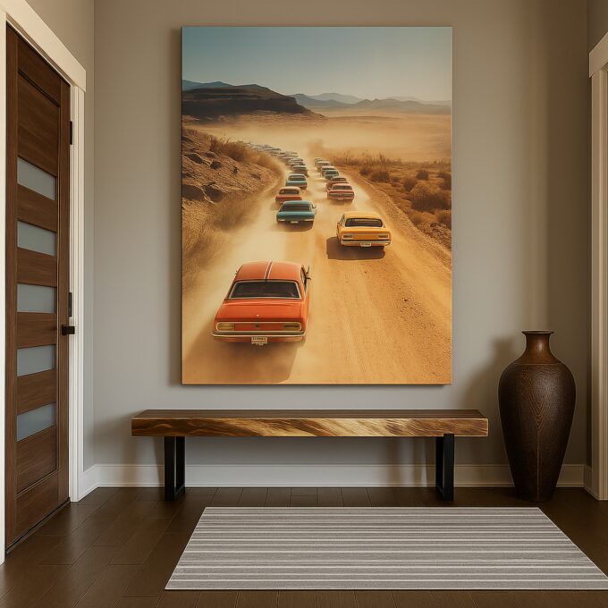 Celestial Bloom Desert Car Rally Canvas - Image 2