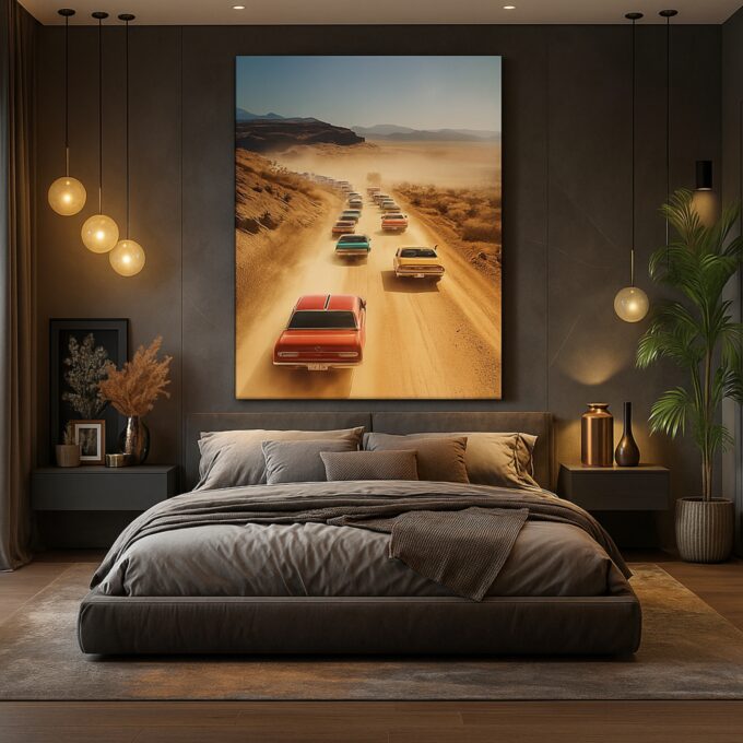 Celestial Bloom Desert Car Rally Canvas - Image 3