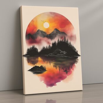 Golden Solace Sunset Landscape Canvas