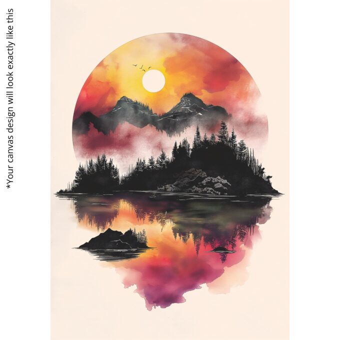 Golden Solace Sunset Landscape Canvas - Image 5