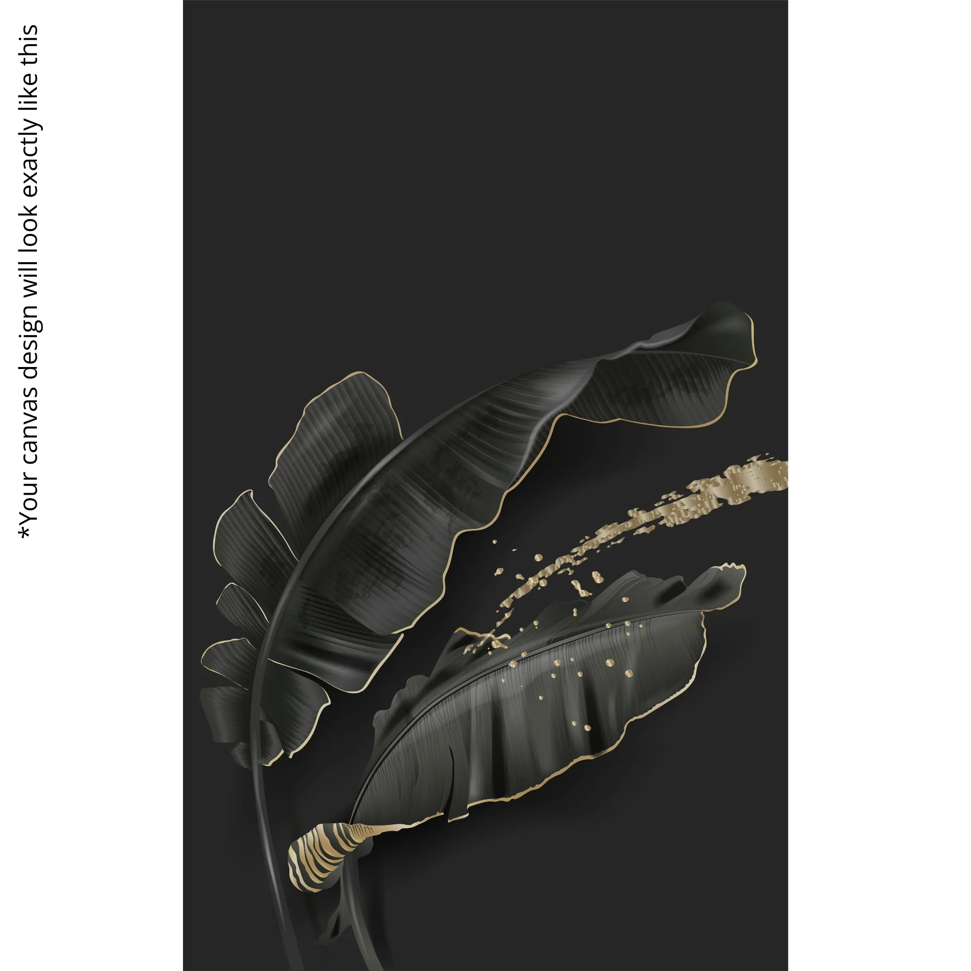 Canvas Print of Golden Leaves – Black & Gold Wall Art | Artfy - Image 5