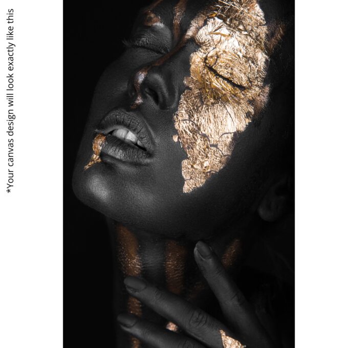 Golden Cracked Face Canvas - Image 5