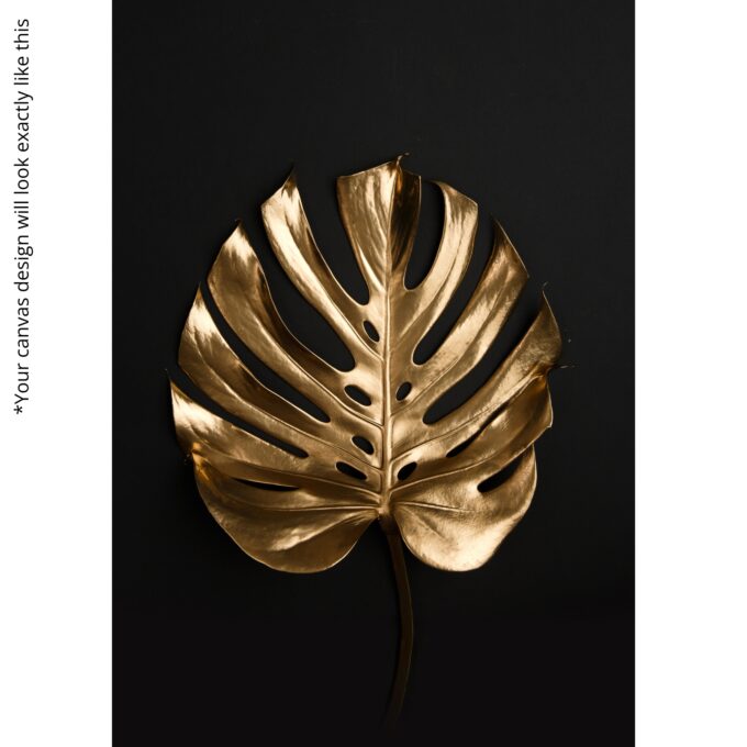 Golden Monstera Leaf Canvas - Image 5