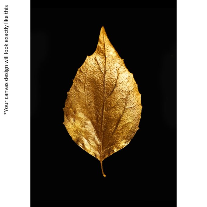 Golden Elegance Leaf Canvas Wall Art - Image 5