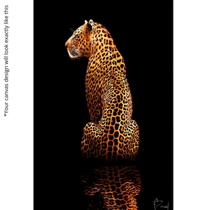 Leopard Majesty in Gold Canvas - Image 5