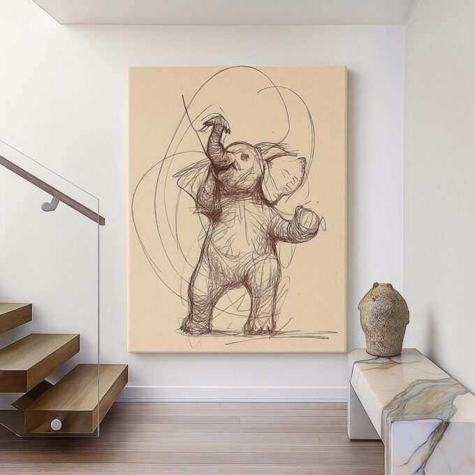 Playful Trunk Canvas Wall Art - Image 3