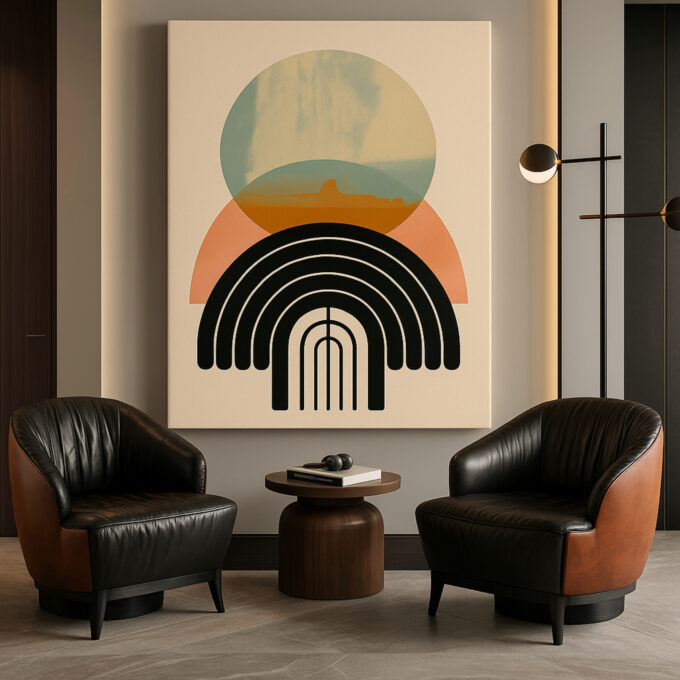 Coastal Geometry Canvas Wall Art - Image 2