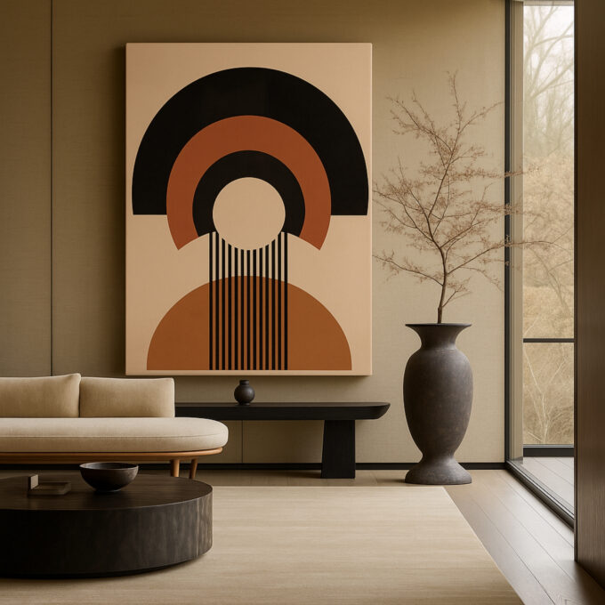 Terracotta Halo Canvas Wall Art - Image 2