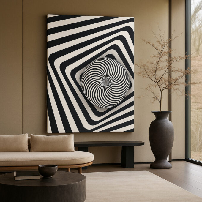 Hypnotic Spiral Canvas Wall Art - Image 2