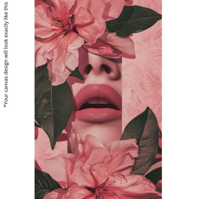 Bloomed Beauty – Floral Abstract Woman Canvas Wall Art - Image 4
