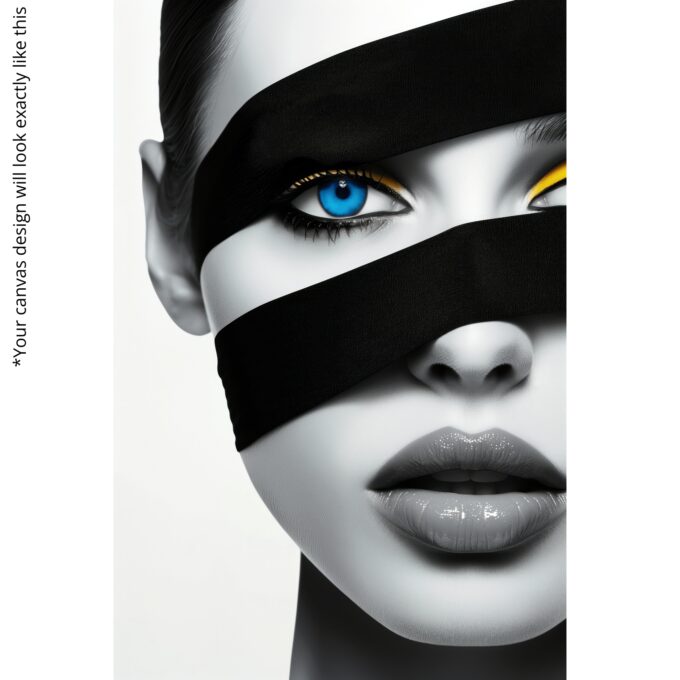 Monochrome Gaze – Black & White Abstract Portrait - Image 4