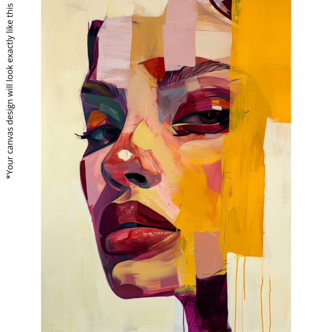 Vivid Glance Canvas Wall Art – Abstract Colorful Portrait Painting – Modern Luxury Wall Décor - Image 4