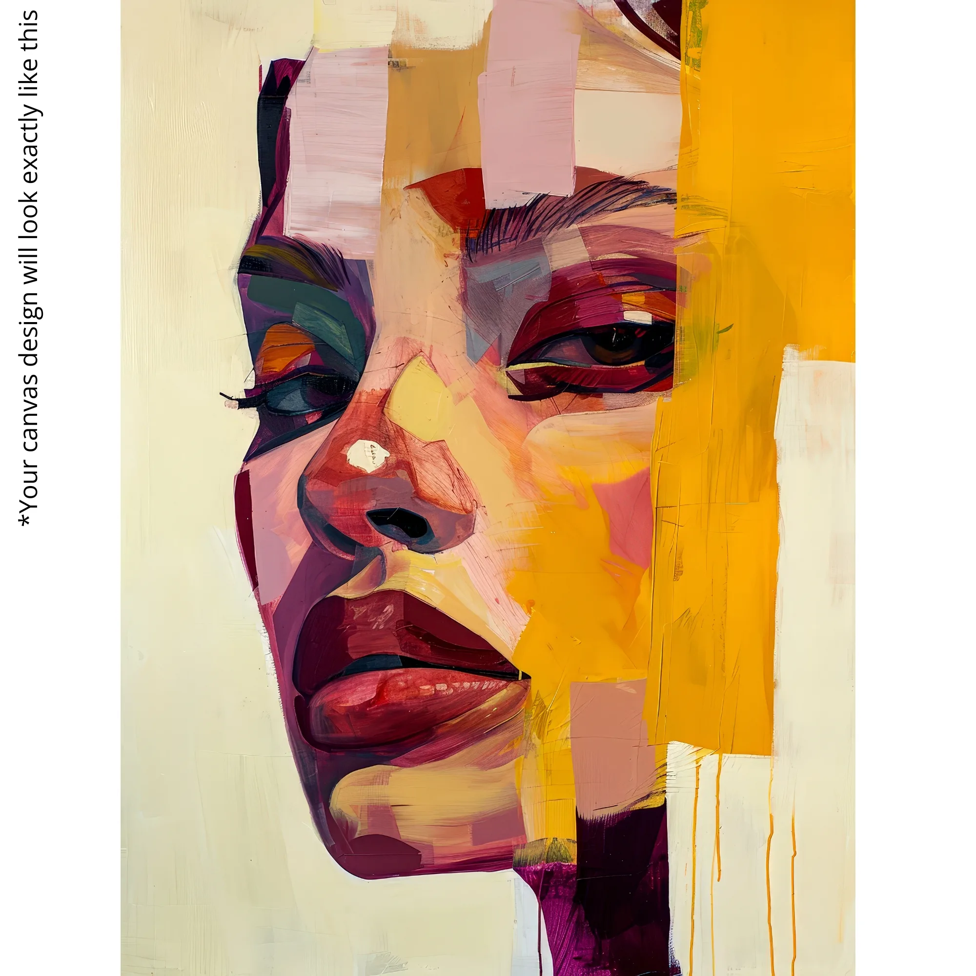Canvas Print of Vivid Glance – Abstract Portrait Wall Art | Artfy - Image 4