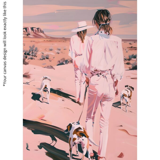 Desert Stroll Canvas Wall Art – Pastel Western Scene Print – Modern Country Home Décor - Image 4