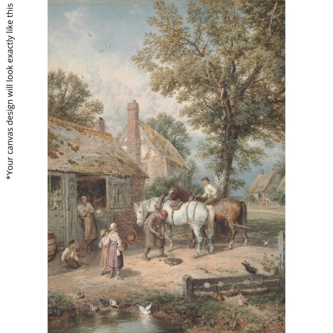 Rustic Charm Canvas Wall Art – Vintage Countryside Scene Print – Traditional Home Décor - Image 4