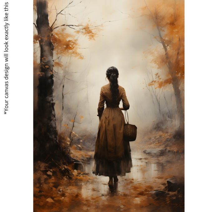 Autumn Silence Canvas Wall Art – Romantic Autumn Scene Print – Vintage Modern Home Décor - Image 4