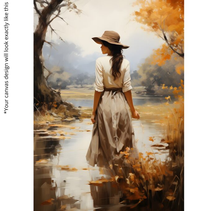 Golden Reflection – Autumn Landscape Canvas Wall Art - Image 4