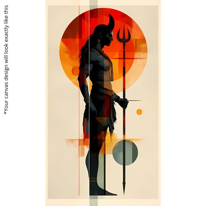 Sacred Silhouette Shiva Canvas Wall Art - Image 5