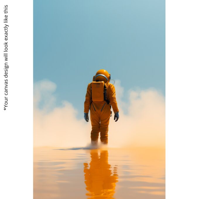 Solitude Horizon – Minimalist Astronaut Canvas Wall Art for Contemporary Spaces - Image 5