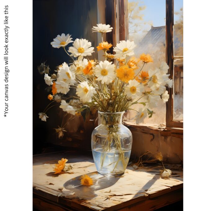Sunlit Petals – Elegant Floral Canvas Wall Art for Modern Interiors - Image 5