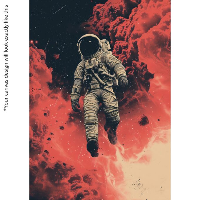Ember Voyager – Bold Astronaut Canvas Wall Art for Space Enthusiasts - Image 5