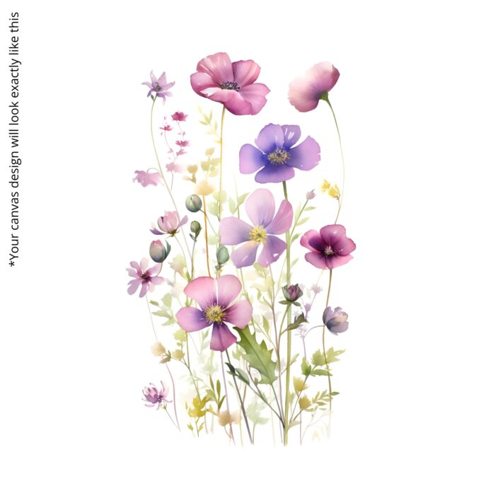 Lavender Whispers – Watercolor Wildflower Canvas Wall Art in Soft Purples - Image 5