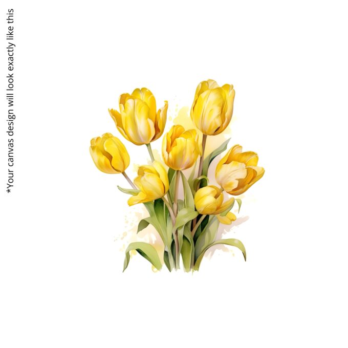 Golden Bloom – Bright Yellow Tulip Canvas Wall Art for Modern Interiors - Image 5