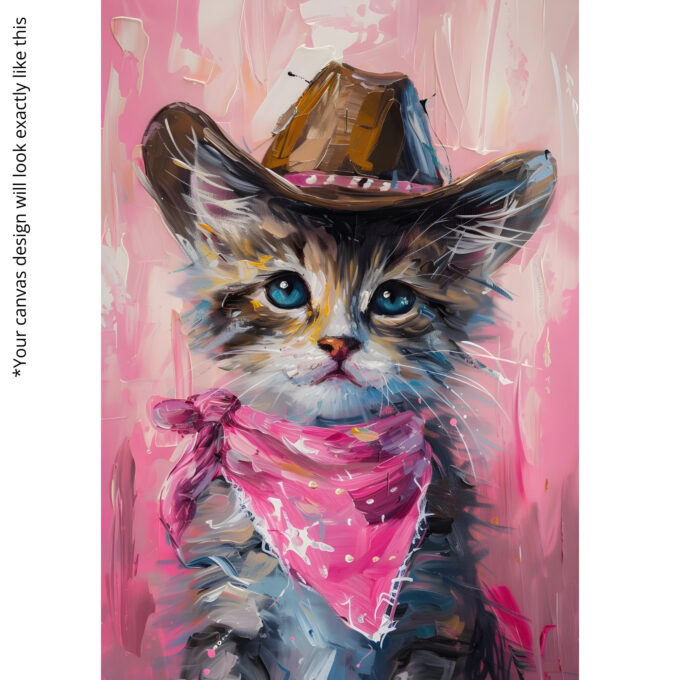 Sheriff Whiskers – Cute Cowboy Cat Canvas - Image 5