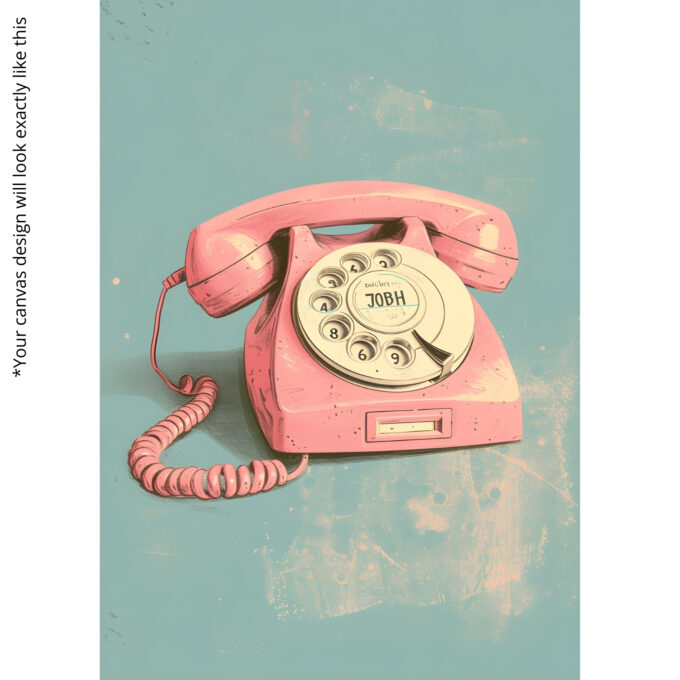 Vintage Pink Dial – Retro Phone Canvas Art - Image 5