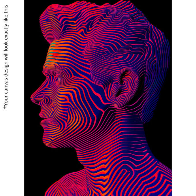Neon Silhouette – Psychedelic Line Art Canvas - Image 5