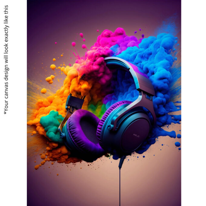 Sonic Bloom – Colorful Headphones Canvas Art - Image 5