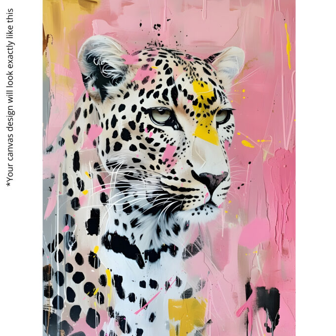 Pastel Predator Leopard Canvas Wall Art – Soft & Fierce Jungle Decor - Image 5